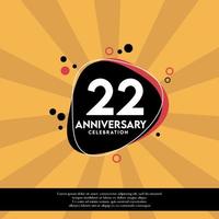 Vector 22nd years anniversary design template abstract vector template illustration