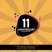 Vector 11th years anniversary design template abstract vector template illustration