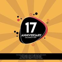 Vector 17th years anniversary design template abstract vector template illustration