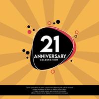 Vector 21st years anniversary design template abstract vector template illustration