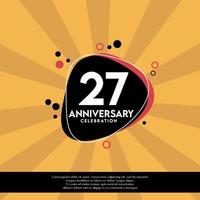 Vector 27th years anniversary design template abstract vector template illustration