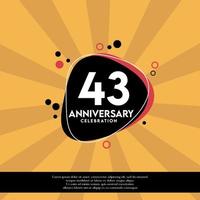 Vector 43rd years anniversary design template abstract vector template illustration