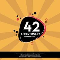 Vector 42nd years anniversary design template abstract vector template illustration