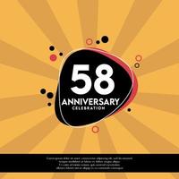 Vector 58th years anniversary design template abstract vector template illustration