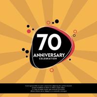 Vector 70th years anniversary design template abstract vector template illustration