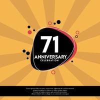 Vector 71st years anniversary design template abstract vector template illustration