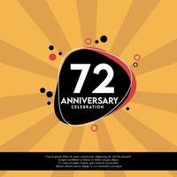 Vector 72nd years anniversary design template abstract vector template illustration