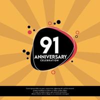 Vector 91st years anniversary design template abstract vector template illustration