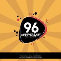 Vector 96th years anniversary design template abstract vector template illustration