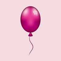 Air pink balloon for celebrations. Gel red oval balloon for designing banners and invitations vector