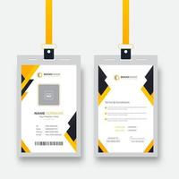 Abstract Modern and Clean corporate company employee Id Card Layout with Yellow Abstract Elements vector