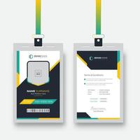 moderno y vistoso identidad tarjeta con resumen forma. profesional corporativo empleado identidad tarjeta modelo vector