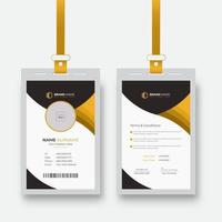 Clean and simple colorful identity card with abstract shape. Corporate company employee identity card template vector