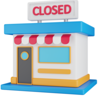 3D Icon Illustration Closed Store png