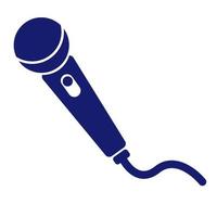 icon microphone music blue color simple flat art vector design illustration