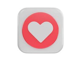 heart icon 3d rendering vector illustration