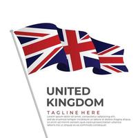 Template vector United Kingdom flag modern design