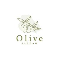 Olive Oil Logo, Olive Leaf Plant Herbal Garden Vector, Simple Elegant Luxurious Icon Design Template illustration vector