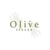 Olive Oil Logo, Olive Leaf Plant Herbal Garden Vector, Simple Elegant Luxurious Icon Design Template illustration vector