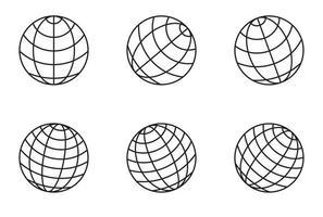 globe icon set simple flat design, on white background. vector for web, internet, app