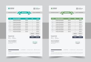 Business invoice template. Invoicing quotes, money bills or price invoices and payment agreement design template vector