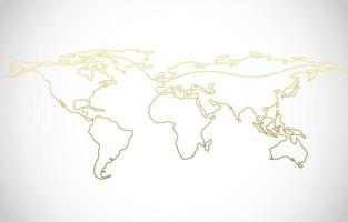 One Stroke Line World Map Drawing Concept vector