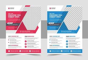 Corporate Business Flyer poster pamphlet brochure cover design layout background, two colors scheme, vector template in A4 size - Vector