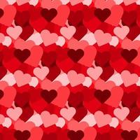 Red, pink and maroon hearts seamless pattern. Love concept. Vector Illustration. Paper cut out