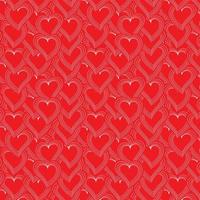 Red hearts seamless pattern. Love concept. Vector Illustration