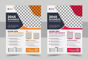 Business Flyer poster pamphlet brochure cover design layout background, two colors scheme, vector template