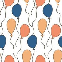Balloons on a white background. Vector colorful ballons seamless pattern for Happy birthday party design. Holiday backdrop for wrapping paper, fabric, textile, scrapbook.