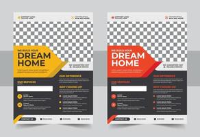 Geometric Flyer Design. Construction business and home repair a4 flyer and brochure, or report, Leaflet cover, vector template design set.