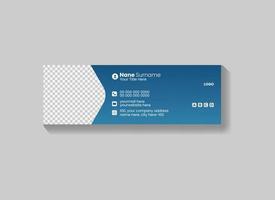 Email signature design or email footer template and personal social media cover vector
