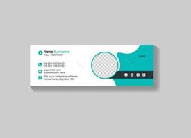 Email signature design or email footer template and personal social media cover vector