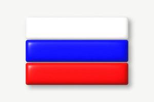 3d flag icon. Flag of the Russian Federation. Vector illustration.