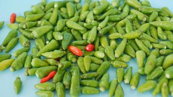 pile of green cayenne pepper photo