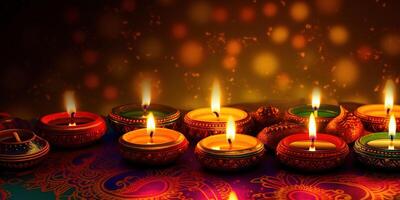 diwali antecedentes con vela ligero ai foto