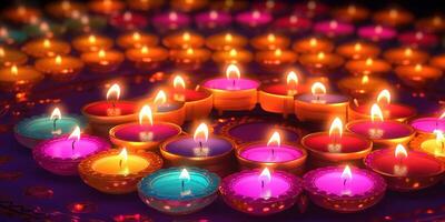 diwali background with candle light AI photo