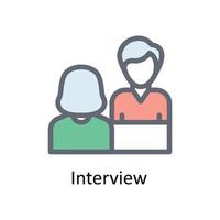 Interview Vector  Fill outline Icons. Simple stock illustration stock