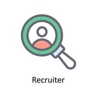 Recruiter Vector  Fill outline Icons. Simple stock illustration stock