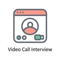 vídeo llamada entrevista vector llenar contorno iconos sencillo valores ilustración valores