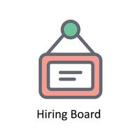 Hiring Board  Vector  Fill outline Icons. Simple stock illustration stock