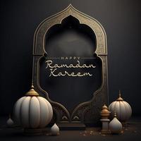 decoración ramadhan kareem decoración 3d en oscuro antecedentes foto