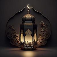 decoration ramadhan kareem decoration 3D in Dark Background photo