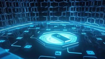 3D rendering of abstract technology concept. Futuristic cyberspace background,Abstract 3d rendering of data processing. Futuristic technology style photo