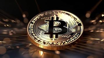 Bitcoin's Artistic Financial Network A Creative Representation of Digital Wealth ,Financial concept the bitcoin in the background network photo