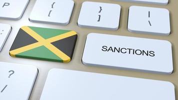 Jamaica Imposes Sanctions Against Some Country. Sanctions Imposed on Jamaica. Keyboard Button Push. Politics Illustration 3D Illustration photo