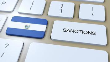 El Salvador Imposes Sanctions Against Some Country. Sanctions Imposed on El Salvador. Keyboard Button Push. Politics Illustration 3D Illustration photo