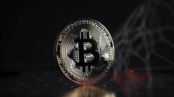 bitcoins artístico financiero red un creativo representación de digital riqueza ,financiero concepto el bitcoin en el antecedentes red foto