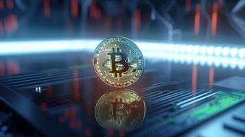 Bitcoin's Artistic Financial Network A Creative Representation of Digital Wealth ,Financial concept the bitcoin in the background network photo